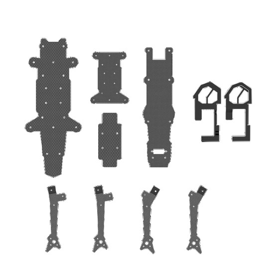 Hot Sales IFlight SH CineFlow 5 Replacement Parts Carbon Fiber Side Panels Middle Top Bottom Plate TPU-Drones Accessories